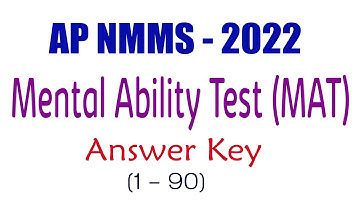 AP NMMS Answer Key I Mental Ability Test (MAT) Key I Ramesh Sir Maths Class