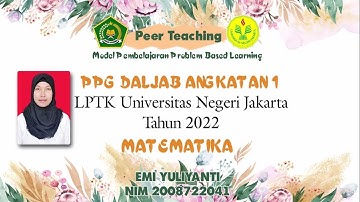 Peerteaching PPG Dalam Jabatan 2022 MATEMATIKA | Model Pembelajaran Problem Based Learning (PBL)