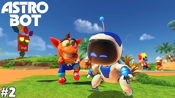 ASTRO BOT Gameplay Walkthrough (PS5) Part 2 - Crash Bandicoot Returns & The Crash Site