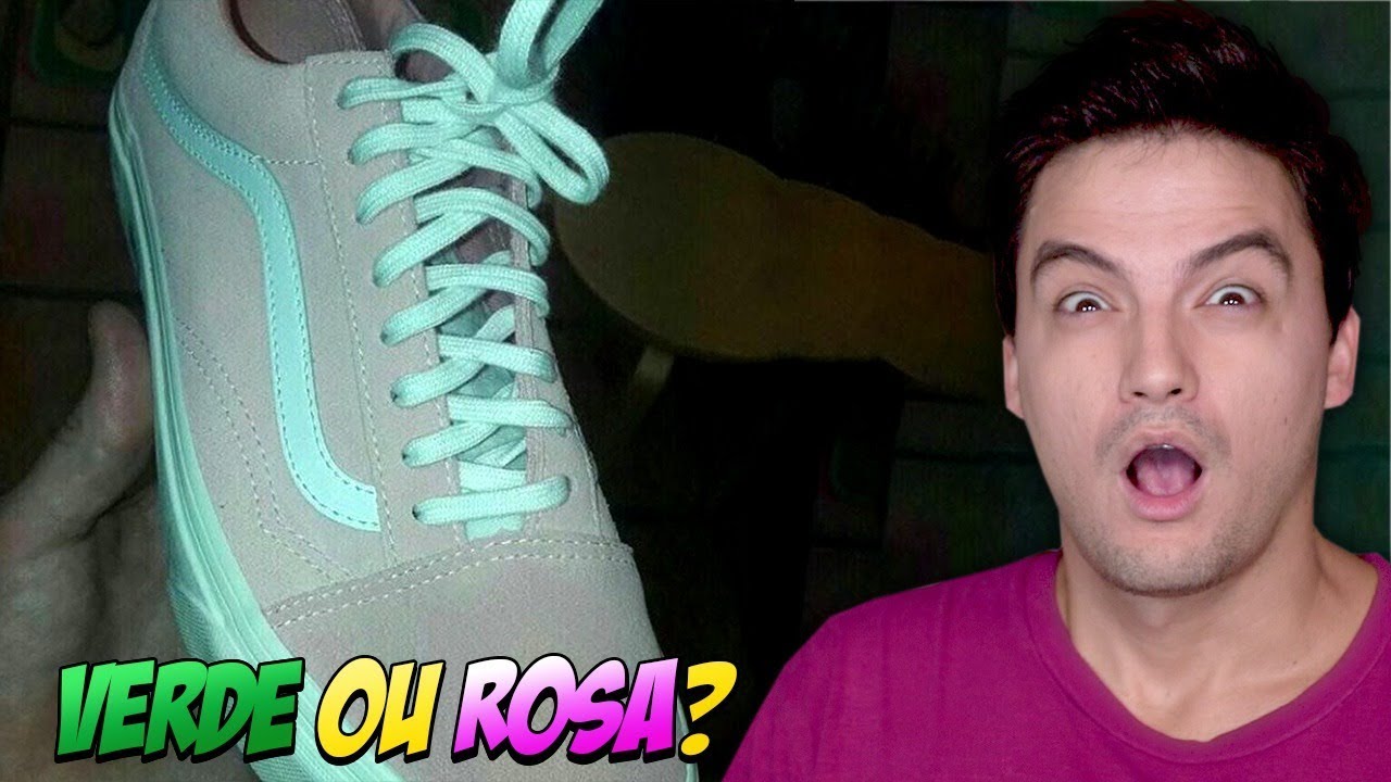 tenis rosa com branco ou cinza com verde