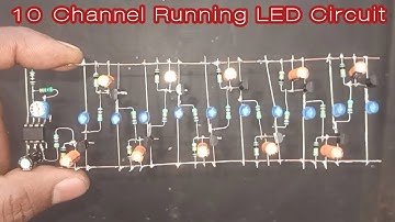 10-Channel Running LED Chaser using BC547, BC557, NE555