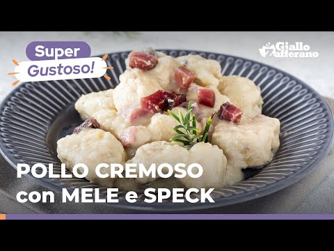 PETTO di POLLO con SPECK e MELE: cremosissimo e super facile, da provare subito! 🍗🍏🥓