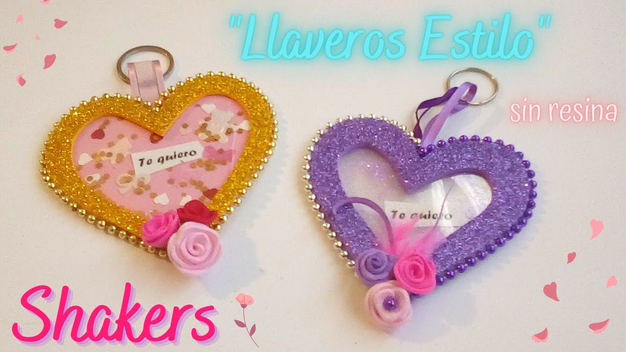 Ideas de San Valentín/ llaveros Corazón Rellenos Sin Resina, ideas para día del amor y la amistad