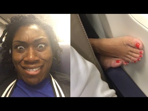 Woman Shock With Airplane Passengers Foot Next to Her | Fails of The Week 2020