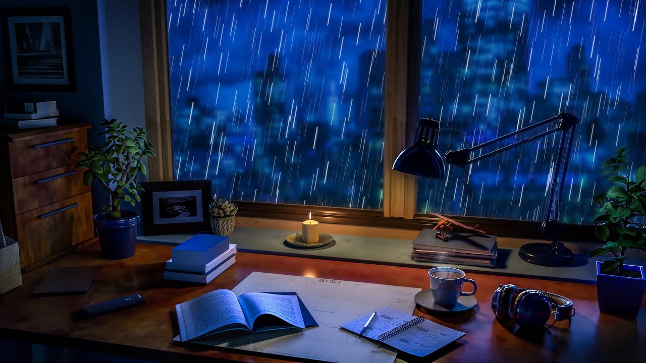 Rain on Window Sounds for Studying | Helps You Concentrate! 📖📚