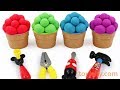 4 Colors Kinetic Sand MadMatter Balls in Ice Cream with Kinder Joy Surprise Eggs SuperMario for kids