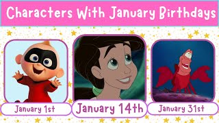 Disney Characters Birthdays: Disney Characters That Have A January Birthday