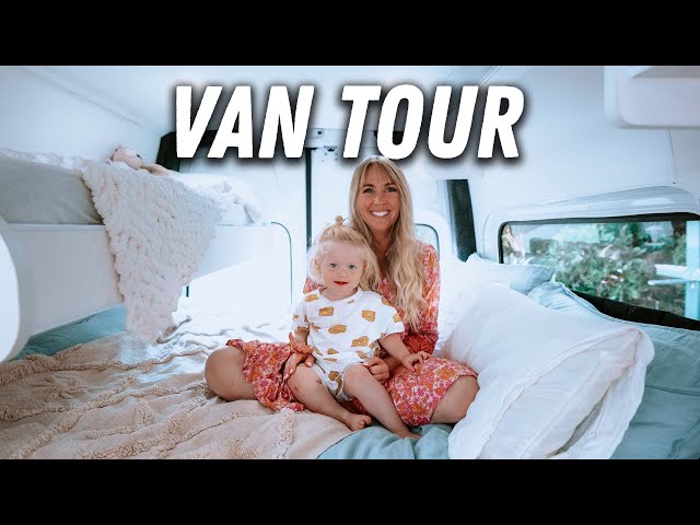 VAN TOUR | Sprinter Van Self Converted to a Tiny Home for Full Time Van Life class=