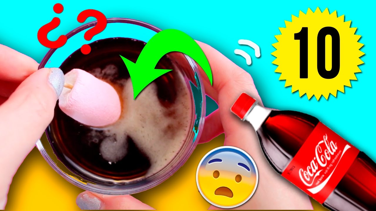 10 Simples EXPERIMENTOS con COCA COLA que puedes hacer EN CASA * Experimentos Caseros fáciles experimentos sencillos de quimica