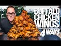 BUFFALO CHICKEN WINGS COOKED 4 WAYS (FOR YOUR SUPER BOWL PARTY!) | SAM THE COOKING GUY