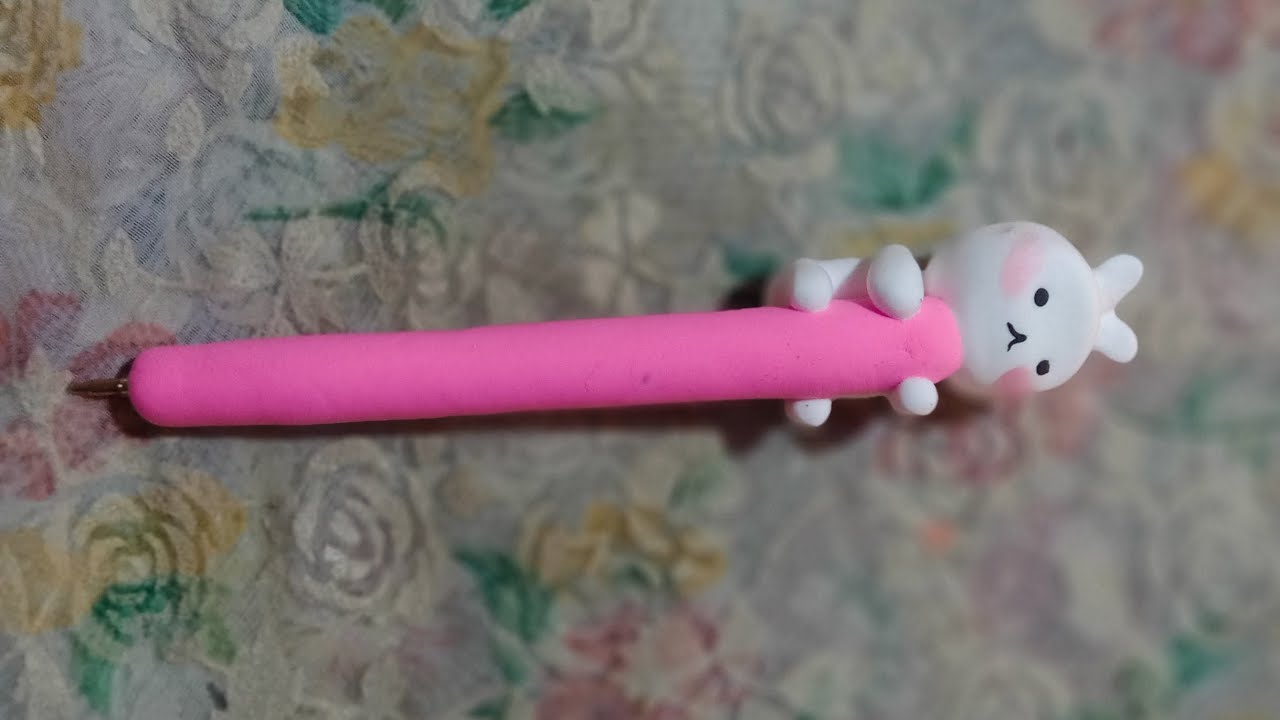 Diy cute pencil making with soft clay| easy bunny pencil topper| craft