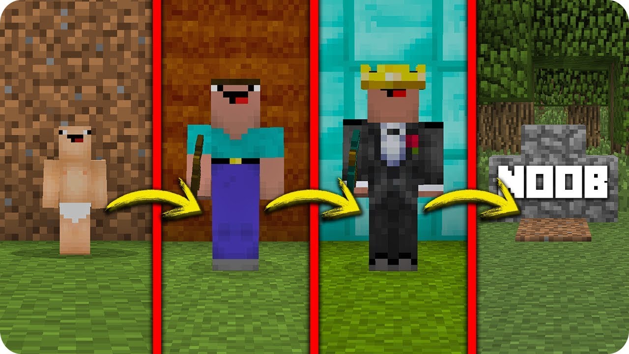 LA EVOLUCIÓN DE UN NOOB EN MINECRAFT 😱 | DE NOOB A PRO EN