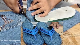 Make slippers out of old jeans