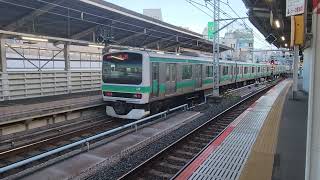 4K対応【遅れて発車】常磐線E231系　上野駅　発車シーン　2022.8.11(フリー素材)