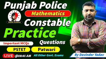 Punjab Police and Patwari 2023 Math Class | Punjab Constable | Skylite Academy