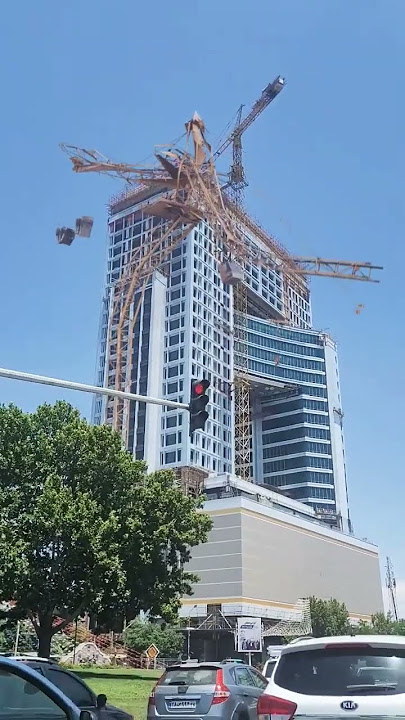 crane tower falls ! #shorts
