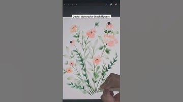 #digitalwatercolor blush #flowers in #procreate #shorts #short #ipadpainting #loosewatercolorflowers