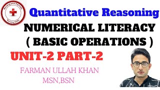 Numerical Literacy | Basic Operations | Quantitative Reasoning | KMU Sem 2nd Chap-2 Part-2. Wealth