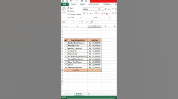 Cara Menjumlahkan di Excel dengan Cepat #shorts