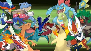 Pokemon Battle Of Starters: Kanto and Paldea Starters Vs Johto and Galar Starters