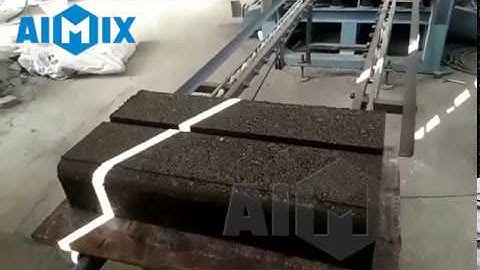 AIMIX ABM4S-15 Concrete Block Making Machine Producing Roadside Stone