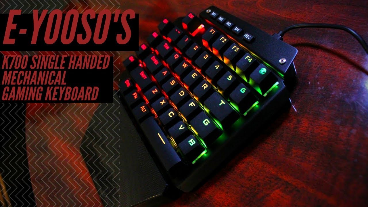 E-Yooso’s K700 Single Handed Mechanical Gaming Keyboard - YouTube