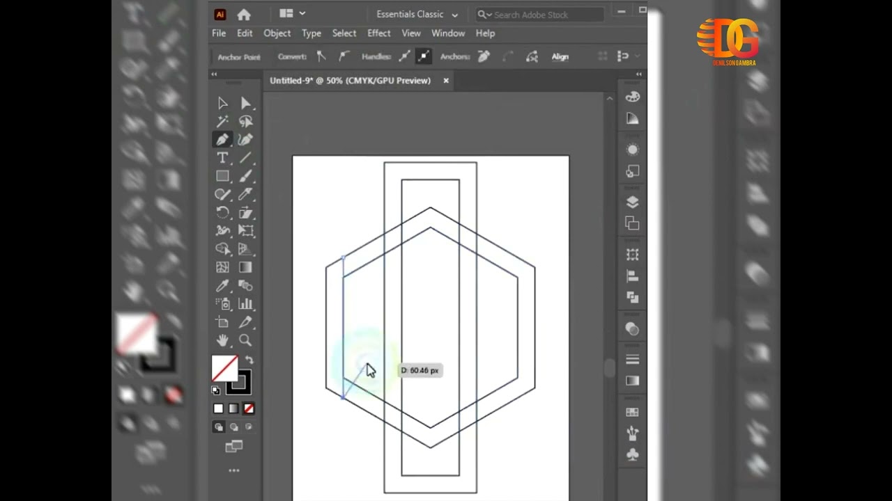 Letter AH Logo design in illustrator