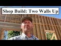 #420 - Off Grid Shop Build: Damage Repaired. Two Walls Framed Up!!