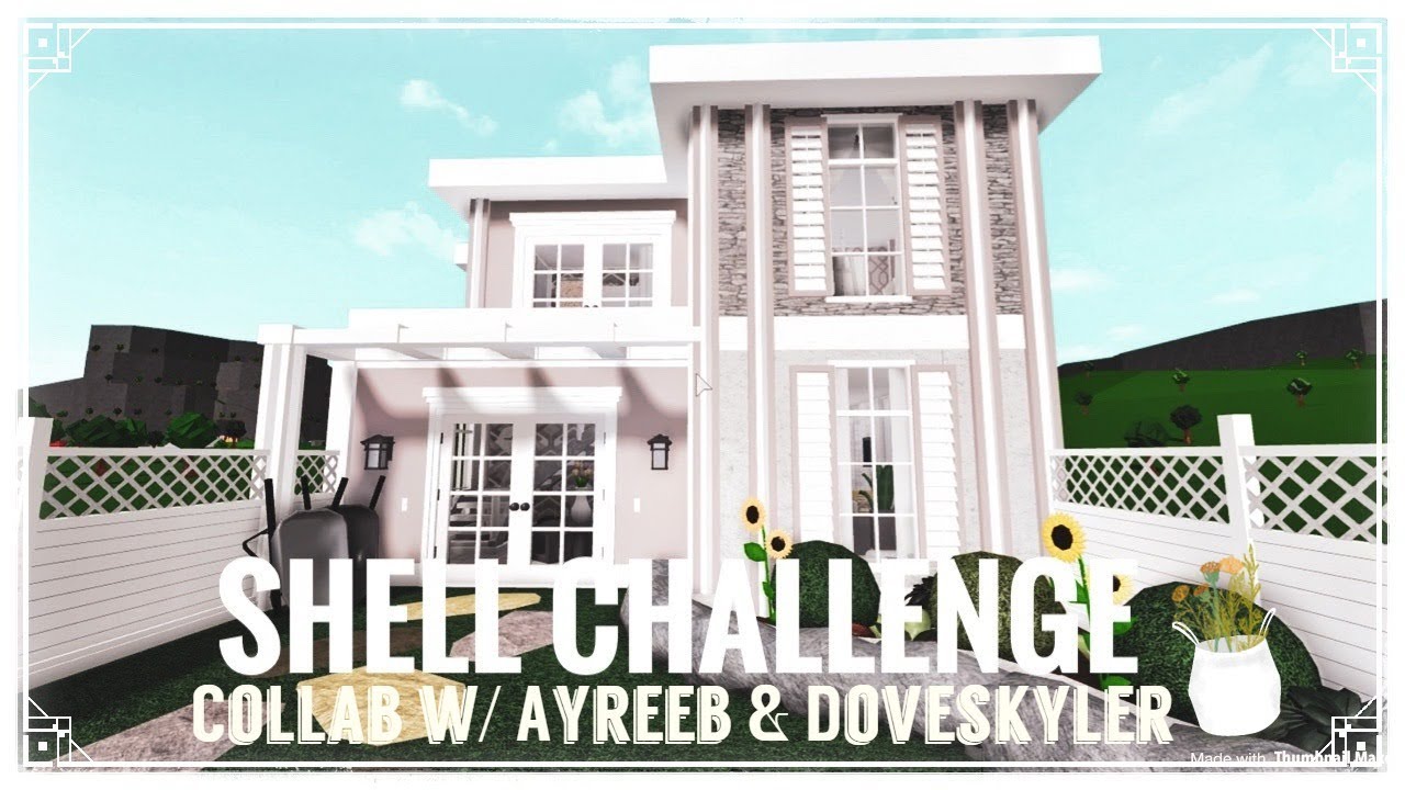 Roblox Bloxburg Shell Challenge Collab W Ayreeb Doveskyler Youtube - noob vs pro 5x5 house challenge on bloxburg roblox