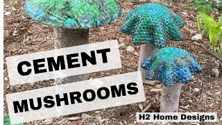 Cement Mushrooms - DIY Garden
