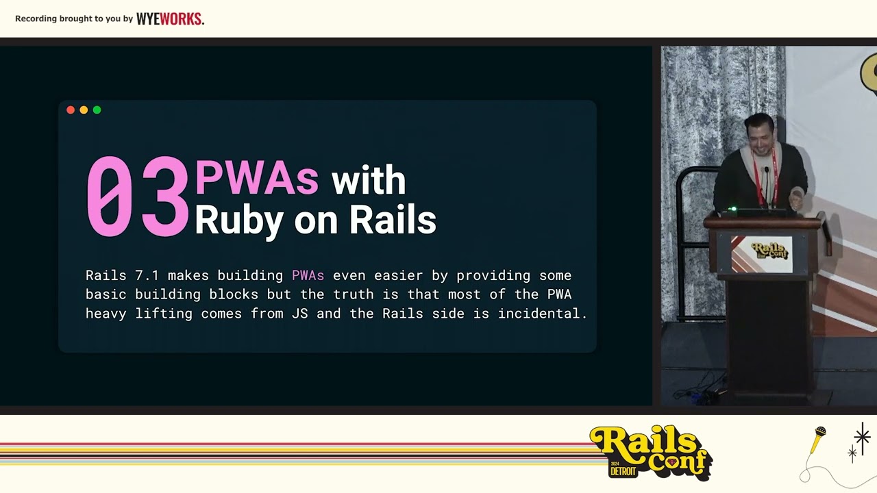 RailsConf 2024 - Progressive Web Apps with Ruby on Rails by Avi Flombaum