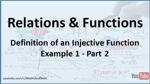 Relations and Functions: Definition of an Injective Function (Example 1) - Part 2