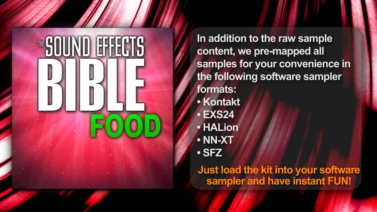 Food Sound FX Sample Library Sound Effects Bible YouTube