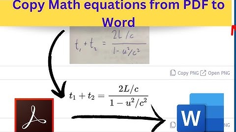 How to copy mathematics equations from PDF into Microsoft Word|How to extract Math equation from Pdf