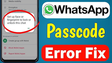 😥 Setup passcode to lock this chat problem | setup passcode to lock this chat | Setup whatsApp lock
