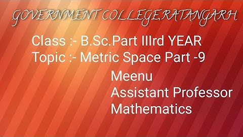 Metric space (Distance between two sets and its example)