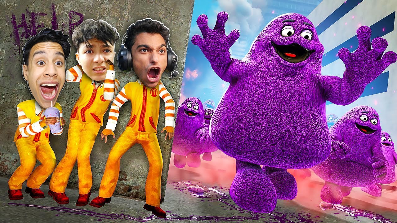 لعبة الغميضة الهروب من جيش الرجل البنفسجي العملاق ..!! 🔥😱 | Garry's Mod