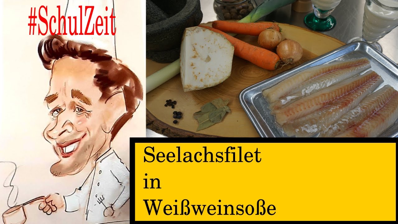 Seelachsfilet in Weißweinsoße #Schulzeit#Fischfilet#WeißeSoße# ...