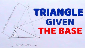 HOW TO CONSTRUCT A TRIANGLE GIVEN THE BASE ONE BASE ANGLE AND THE PERIMETER || Technical drawing
