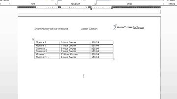 Mastering Word 2013   Lesson 31   Formatting Tables 25