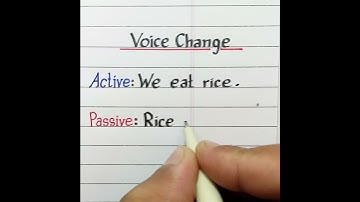 Voice | Active : We eat rice | Passive : Rice is eaten by us | English Grammar | Best Handwriting