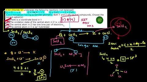 IIT ADVANCED 2019 solution- A tin chloride Q undergoes the following reaction,  central atom in X is