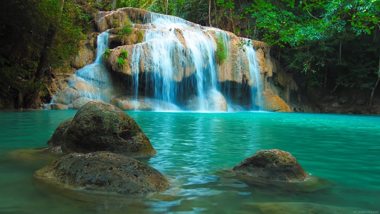 Entspannungsmusik   Natur Tiefenentspannung Stressabbau   4K Wasserfall