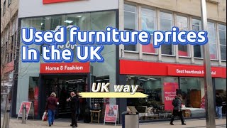 Second hand furniture price in the UK(British heart foundation)  اسعار الاثاث المستعمل في انجلترا