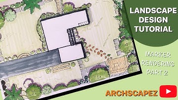 LANDSCAPE DESIGN | Part 2 [ RENDERING MARKERS] #landscape #drawing