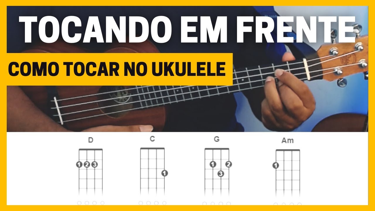 Como no ukulele a música Tocando Em Frente - Almir Sater (aula completa de ukulele acordes e batida)