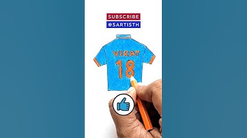 Virat Kohli Jersey 👕 Indian Cricket Jersey 👕 Drawing Easy Step By Step 👕 #drawing #cricket #shorts