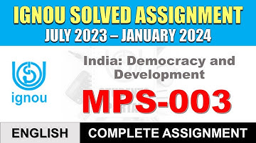 MPS 003 SOLVED ASSIGNMENT 2023 24 IN ENGLISH  MPS 003 SOLVED ASSIGNMENT 2023 24  MPS 3