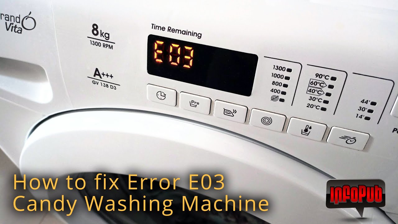 How to Repair Error E03 Candy/Hoover washing machine - YouTube
