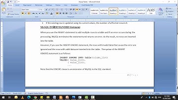 SQL- INSERT INTO IGNORE